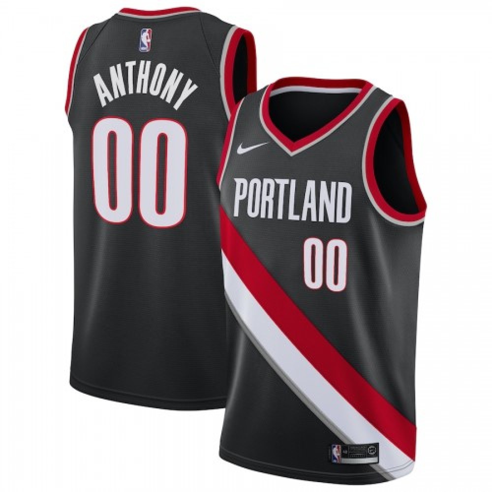 Men's Portland Trail Blazers Carmelo Anthony #00 Black 2020/21 Swingman Jersey – Icon Edition-Pro Kit Vault | Brand New 26/27 Sports Jerseys
